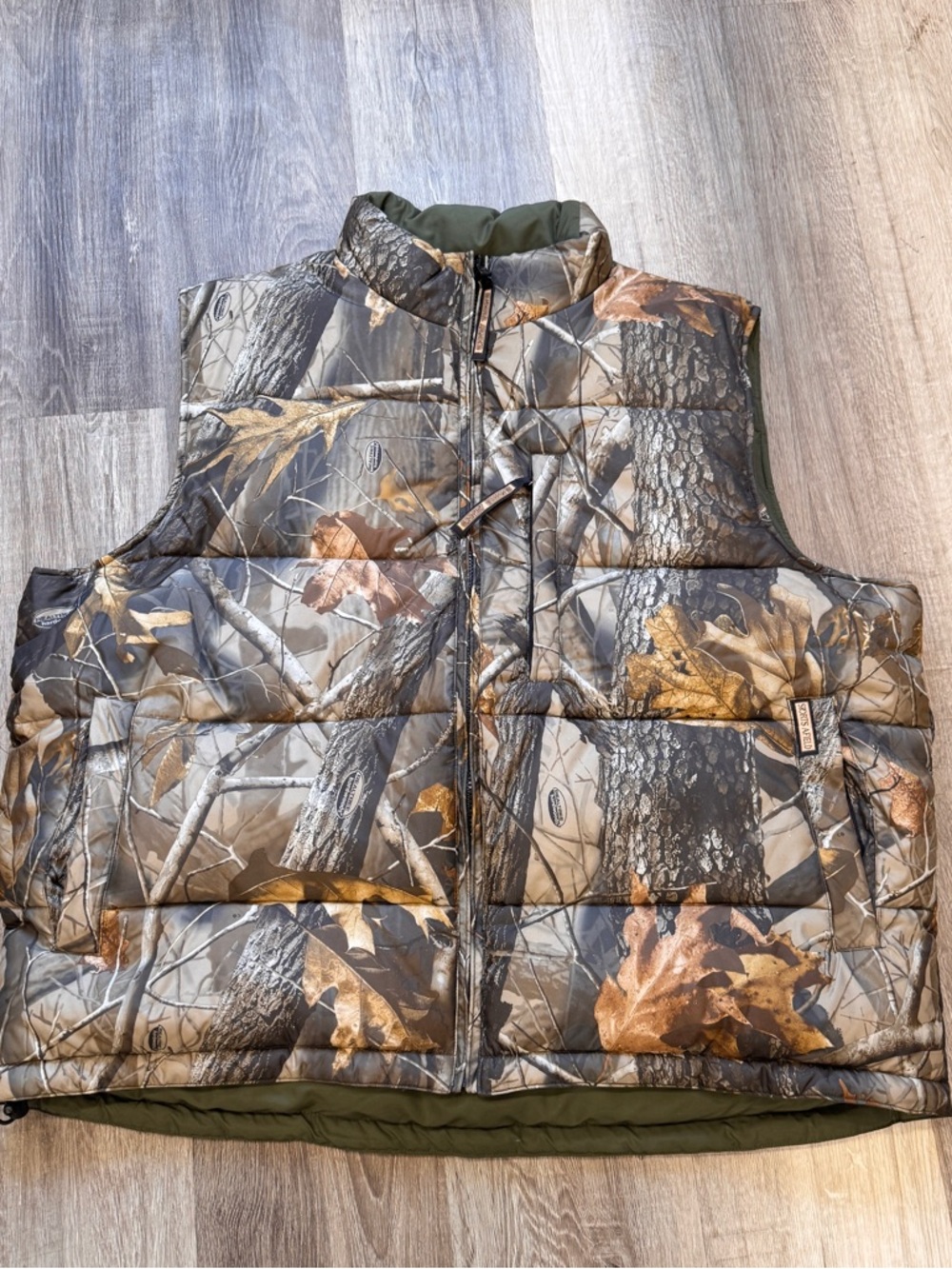 Sports Afield Down Filled Puffer Vest Mens XL Hunting Camouflage Realtree